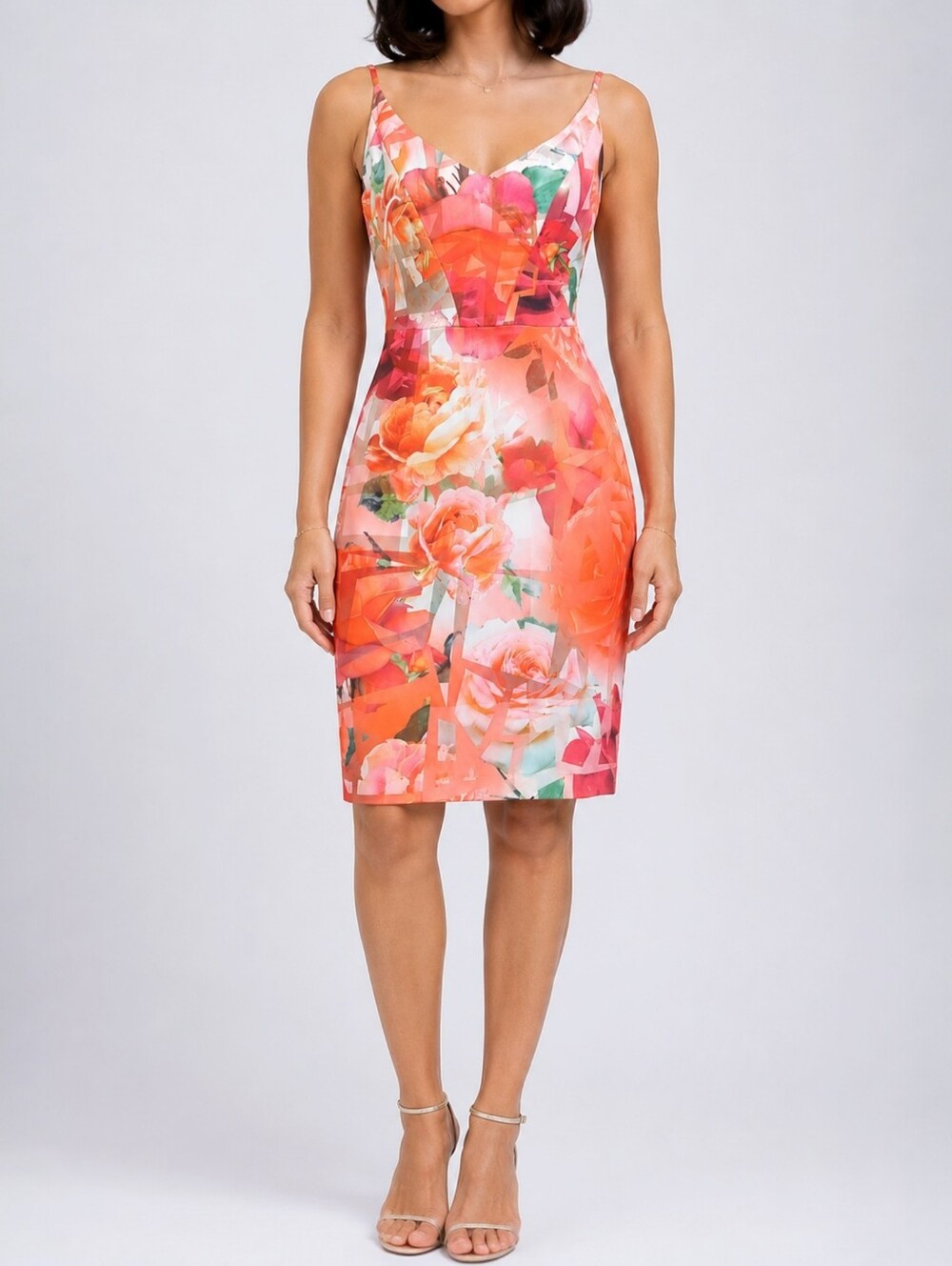 Nwt Black Halo Jevette Open Back Floral Sheath Dress Coral Pink Wedding Guest 6